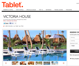 Tablet Hotels website
